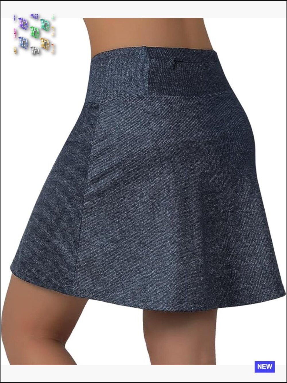 Knee Length Running Skirt 2 in 1 with Pockets High Waist Tennis Golf Skort